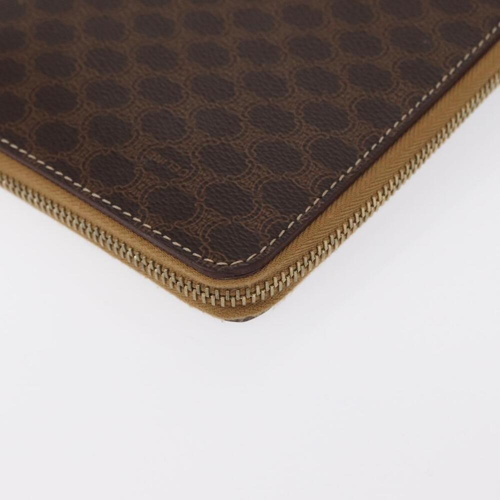 CELINE Macadam Canvas Travel Case PVC Leather Brown Gold Auth ki6242 - Picture 15 of 16
